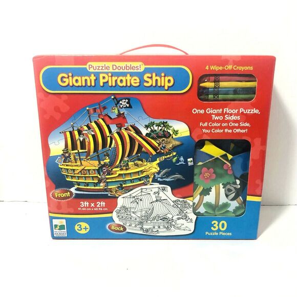 The Learning Journey Puzzle Giant Pirate Ship 30 Pc Floor Puzzle 3' x 2' NEW - Picture 1 of 7